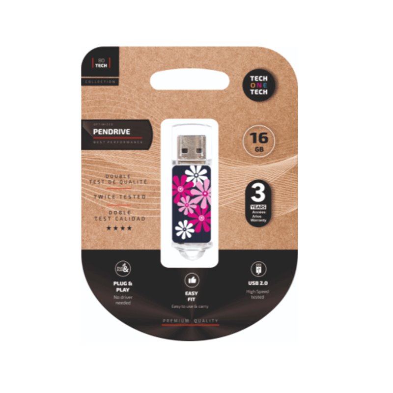 TechOneTech Flower Power USB 2.0 Mémoire 16 Go (Clé USB)