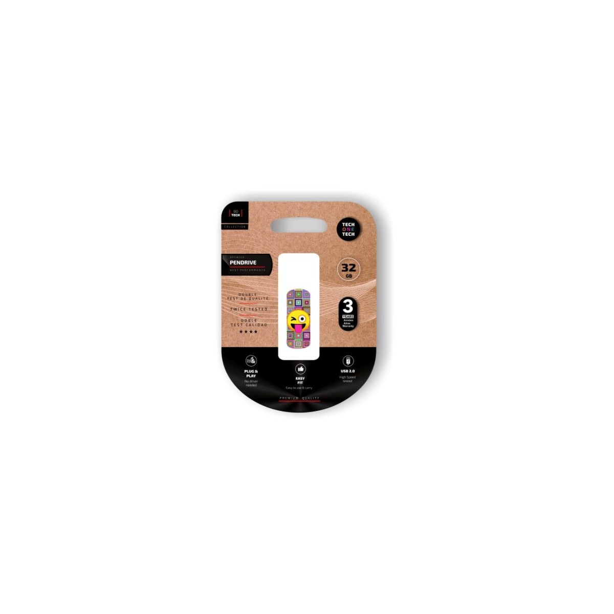 TechOneTech Clip Tech Emoji Wink Mémoire USB 2.0 32 Go (clé USB)