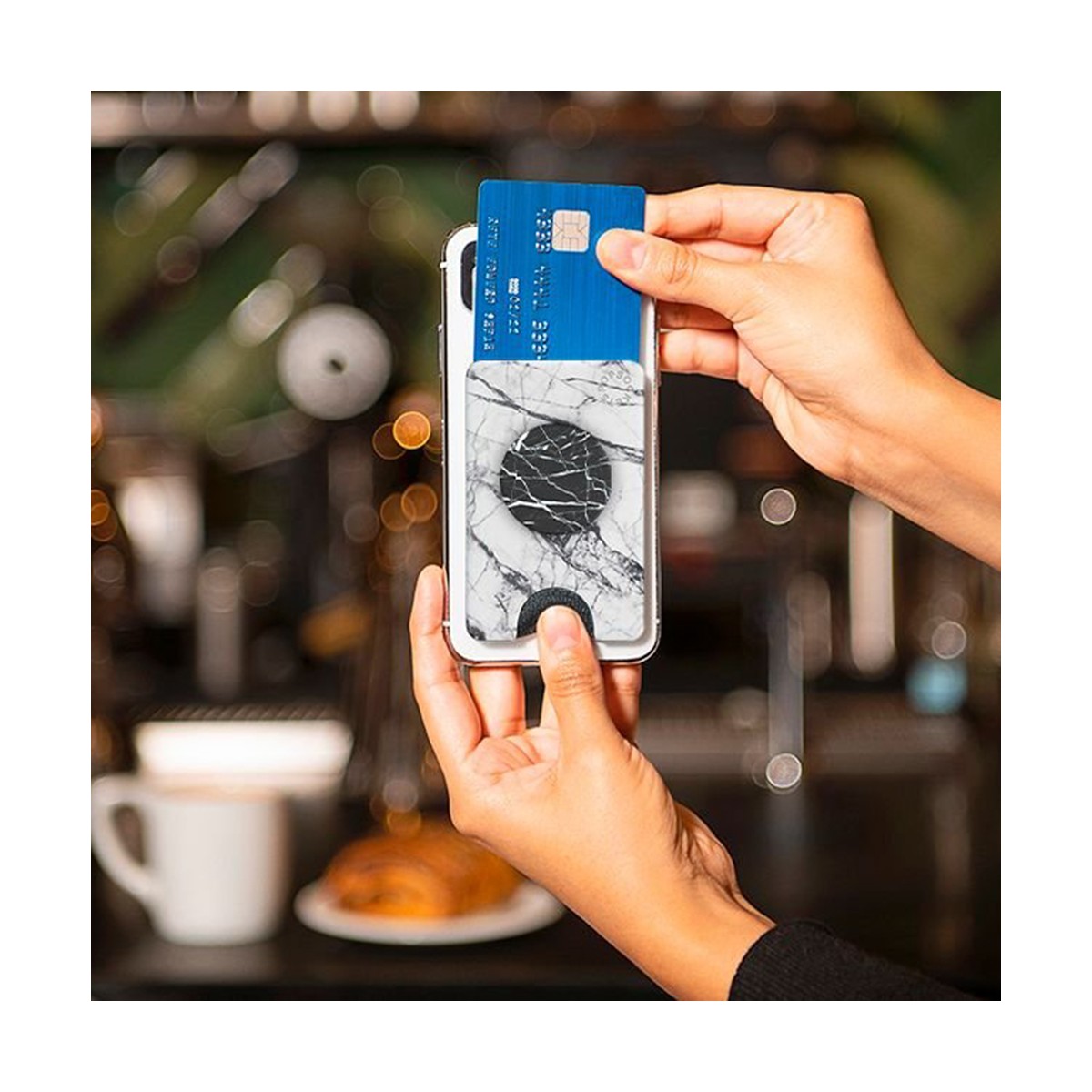 PopSockets - PopWallet - White Marble