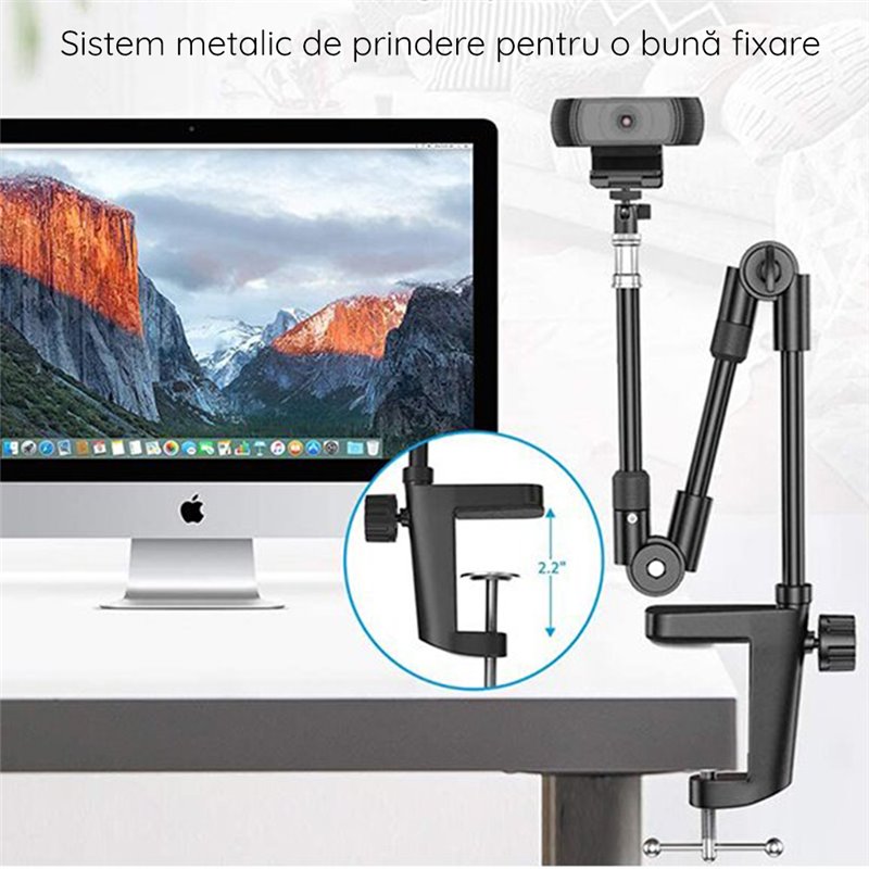 Techsuit - Support de bureau (GT4) - Support de bras réglable pour une utilisation polyvalente avec compatibilité vis 1/4" - Noi