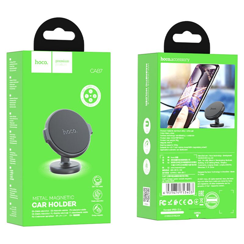 Hoco - Car Holder Fantasy (CA87) - Poignée magnétique pour tableau de bord - Noir