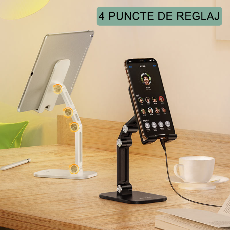 Hoco - Support de Bureau Excelente (PH34) - Pliable pour Téléphone, Tablette, 4.7 - 13.0" - Noir