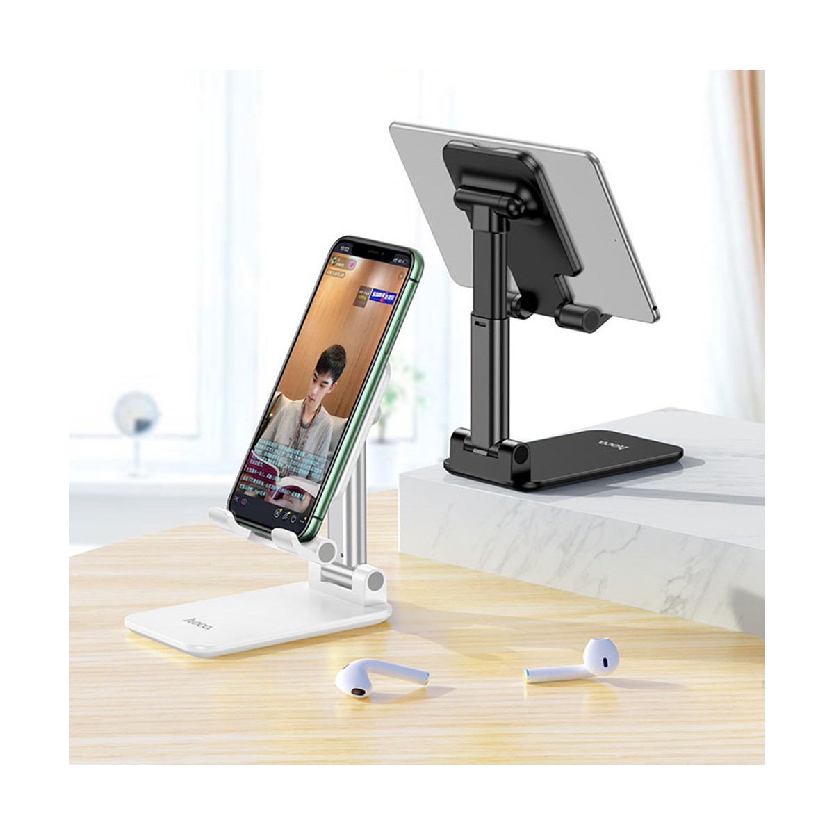 Hoco - Desk Holder Carry (PH29A) - Pliable, pour Téléphone, Tablette, 4.7 - 10.0" - Noir