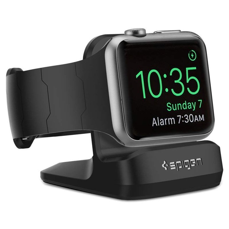 Spigen - Support de chargeur (S350) - pour Apple Watch 4/5/6/7/8/SE (38/40/41/42/44/45mm) - Noir