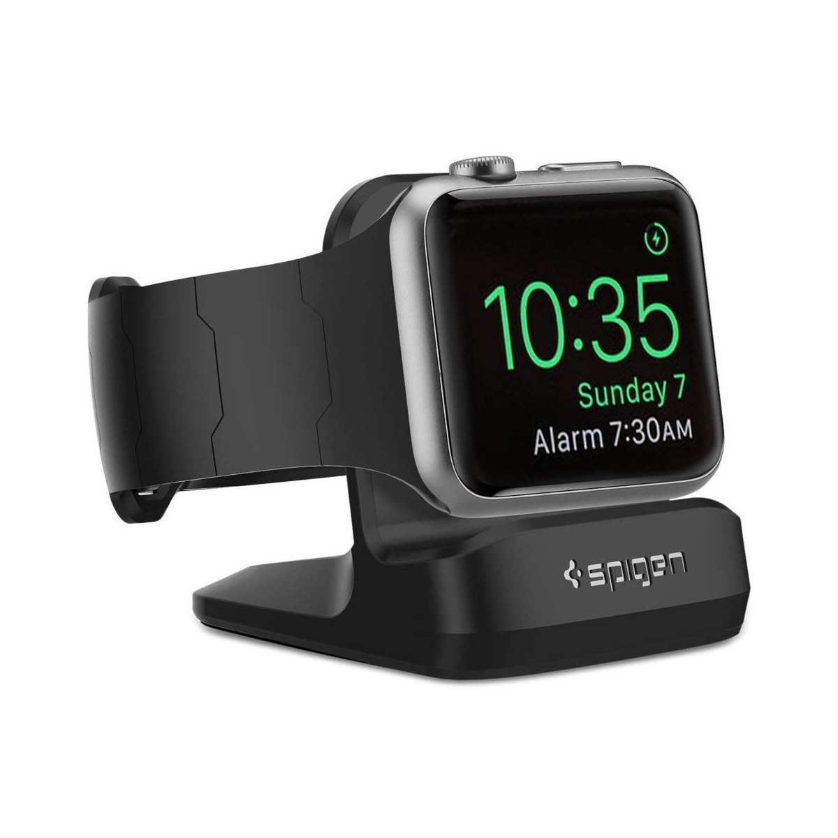 Spigen - Support de chargeur (S350) - pour Apple Watch 4/5/6/7/8/SE (38/40/41/42/44/45mm) - Noir