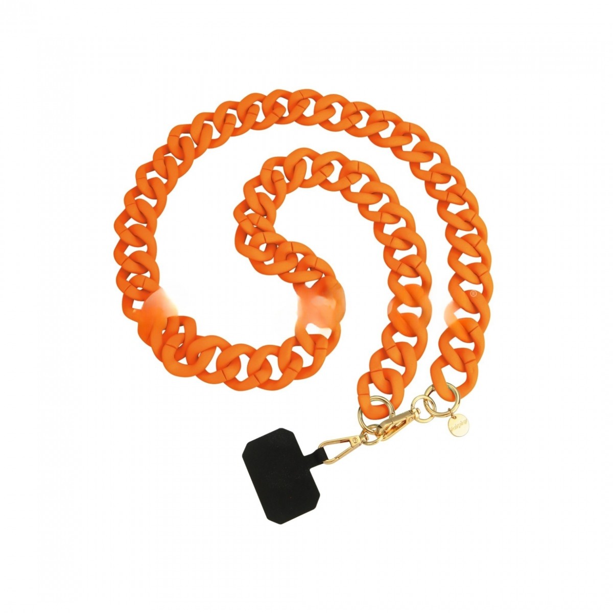  Bijou  téléphone portable, Chaine grosse maille 120cm  SERAFINA (Orange)