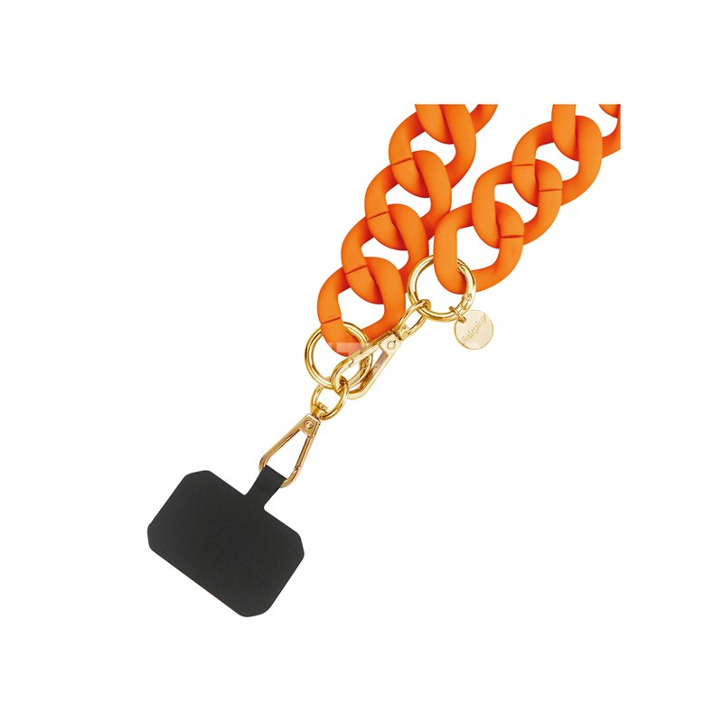  Bijou  téléphone portable, Chaine grosse maille 120cm  SERAFINA (Orange)