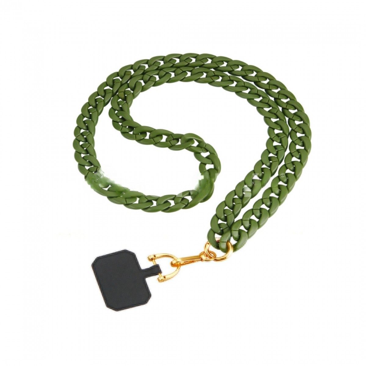  Bijou  téléphone portable, Chaine grosse maille 120cm  GIULIA (Vert)