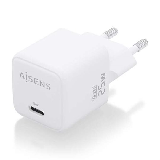 Aisens Chargeur Gan 25W - 1xUSB-C PD3.0 QC4.0 - Couleur Blanc