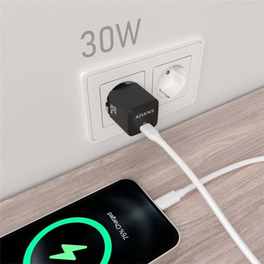 Aisens Gan USB-C Chargeur 30W - Noir