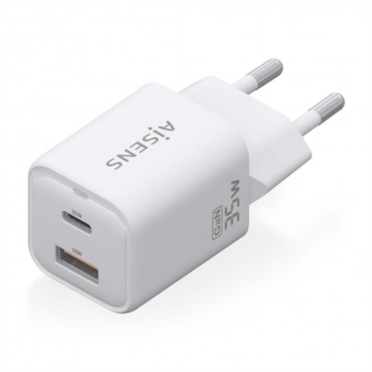 Aisens Gan USB-C Chargeur 35W - Haute efficacité énergétique  - Couleur Blanc