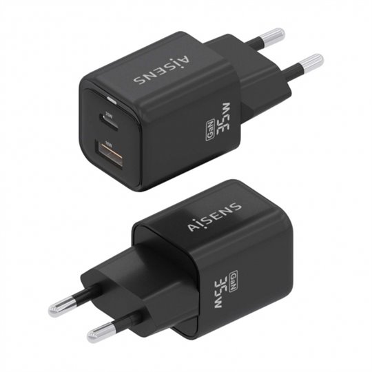 Chargeur Aisens Gan USB-C 35W - Haute efficacité énergétique  - Couleur Noir