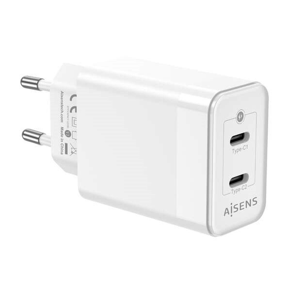 Chargeur Aisens GAN 45W - 2xUSB-C PD3.0 QC4.0 - Couleur Blanc 