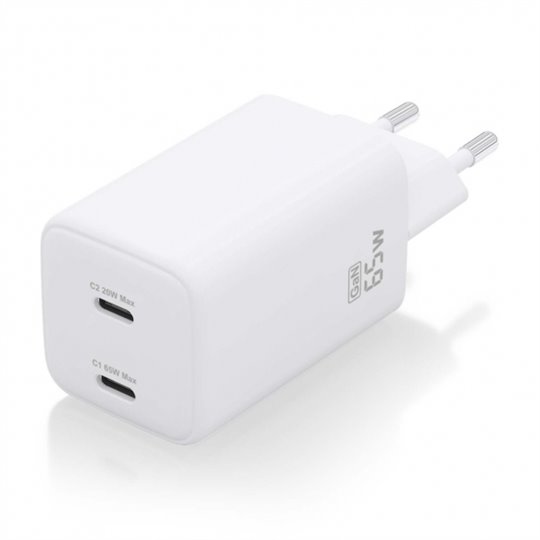 Chargeur Aisens Gan USB-C 65W - Haute efficacité énergétique - Couleur Blanc 