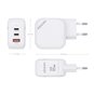 Chargeur Aisens GAN 65W - 2xUSB-C PD3.0 QC4.0 - 1xUSB-A QC3.0 - Couleur Blanc