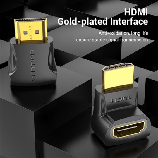 Adaptateur Convention HDMI Mâle vers HDMI Femelle 270º 4K - Couleur Noir