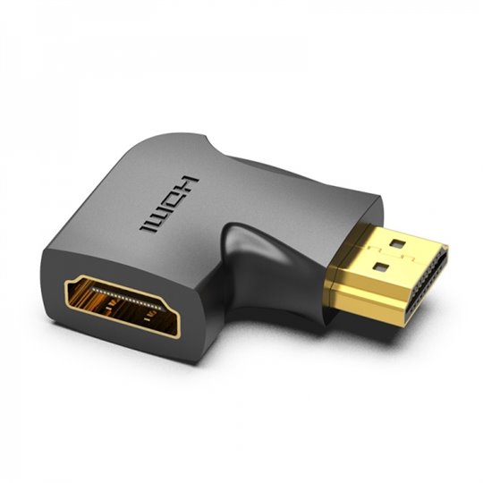 Adaptateur Convention HDMI Mâle vers HDMI Femelle 4K 90º - Couleur Noir