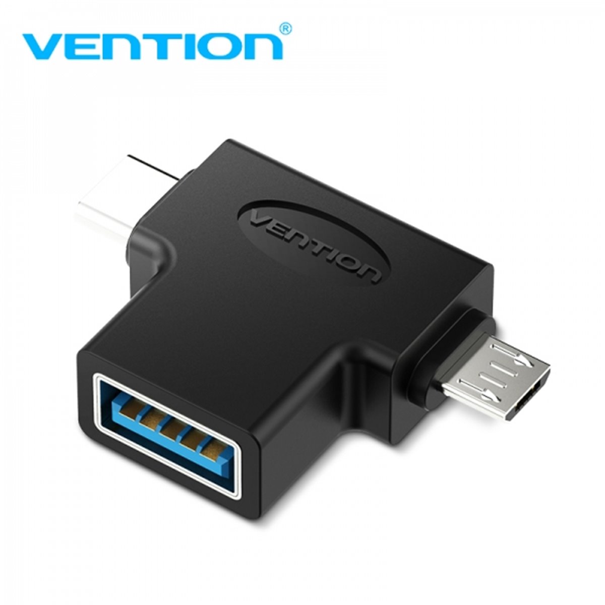 Adaptateur USB 3.0 USB-C mâle vers MicroUSB mâle Vention - Noir