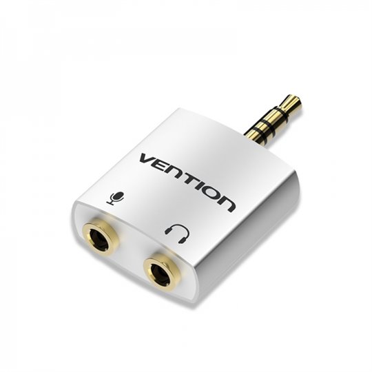 Adaptateur Audio Vention Jack 3.5 Mâle vers 2x Jack 3.5 Femelle - Couleur Blanc