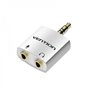 Adaptateur Audio Vention Jack 3.5 Mâle vers 2x Jack 3.5 Femelle - Couleur Blanc