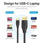 Câble Convertisseur Vention USB-C Mâle vers Displayport Mâle - 1m - Couleur Noir