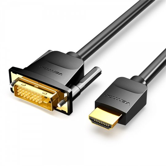 Vention Convertisseur DVI Mâle vers HDMI Mâle - 1m - Couleur Noir