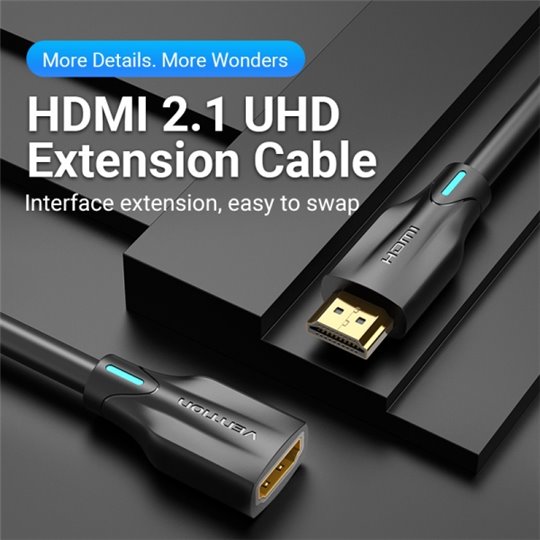 Vention Câble Rallonge HDMI 2.1 8K HDMI Mâle vers HDMI Femelle - 1m - Couleur Noir