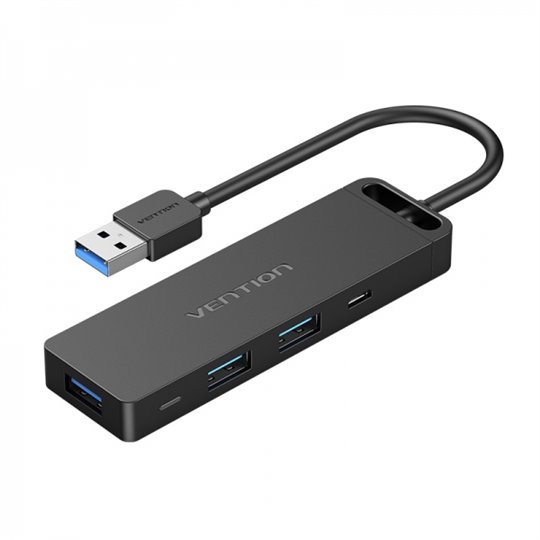 Vention HUB 6 en 1 USB 3.0 à USB3.0x3/TF/SD/Micro-B - 0,15 m - Couleur Noir