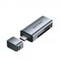 Lecteur de carte double disque 2-en-1 USB-C vers SD/TF Vention - Aluminium gris