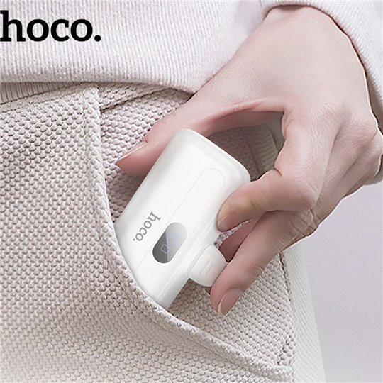 Hoco - Power Bank Cool (J116) - Mini chargeur de poche pour USB-C avec affichage numérique LED, 5000 mAh - Blanc