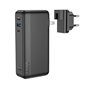 Hoco - Power Bank compatible avec prise US/EU (Q16) - USB, Type-C, 22,5 W, 10 000 mAh - Noir