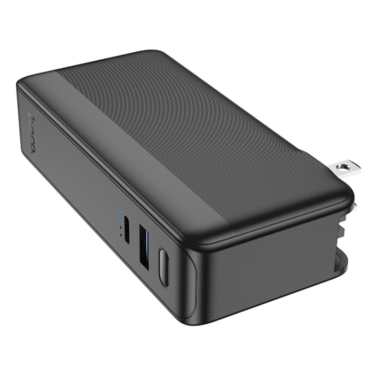 Hoco - Power Bank compatible avec prise US/EU (Q16) - USB, Type-C, 22,5 W, 10 000 mAh - Noir