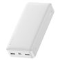 Baseus - Power Bank Bipow (PPBD050102) - Affichage numérique 2xUSB QC3.0, USB-C 20000mAh 15W + Câble Micro-USB 0.25m - Blanc