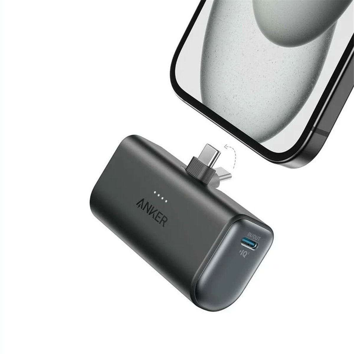 Anker - Power Bank Nano (A1653H11) - Connecteur USB-C, 5000mAh, 22,5W - Noir