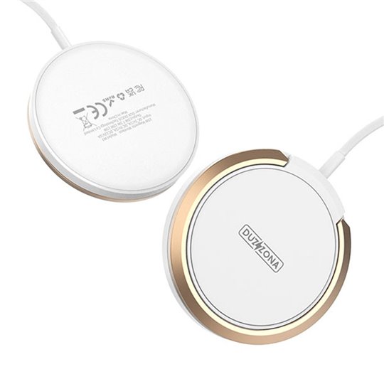 Duzzona - Chargeur sans fil (W1) - avec fixation magnétique sur iPhone et support de bureau, 15 W - Blanc