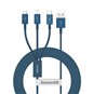 Baseus - Câble de données série supérieure (CAMLTYS-03) - USB vers Type-C, Micro-USB, Lightning, charge rapide 3,5 A, 1,5 m - Bl