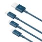 Baseus - Câble de données série supérieure (CAMLTYS-03) - USB vers Type-C, Micro-USB, Lightning, charge rapide 3,5 A, 1,5 m - Bl