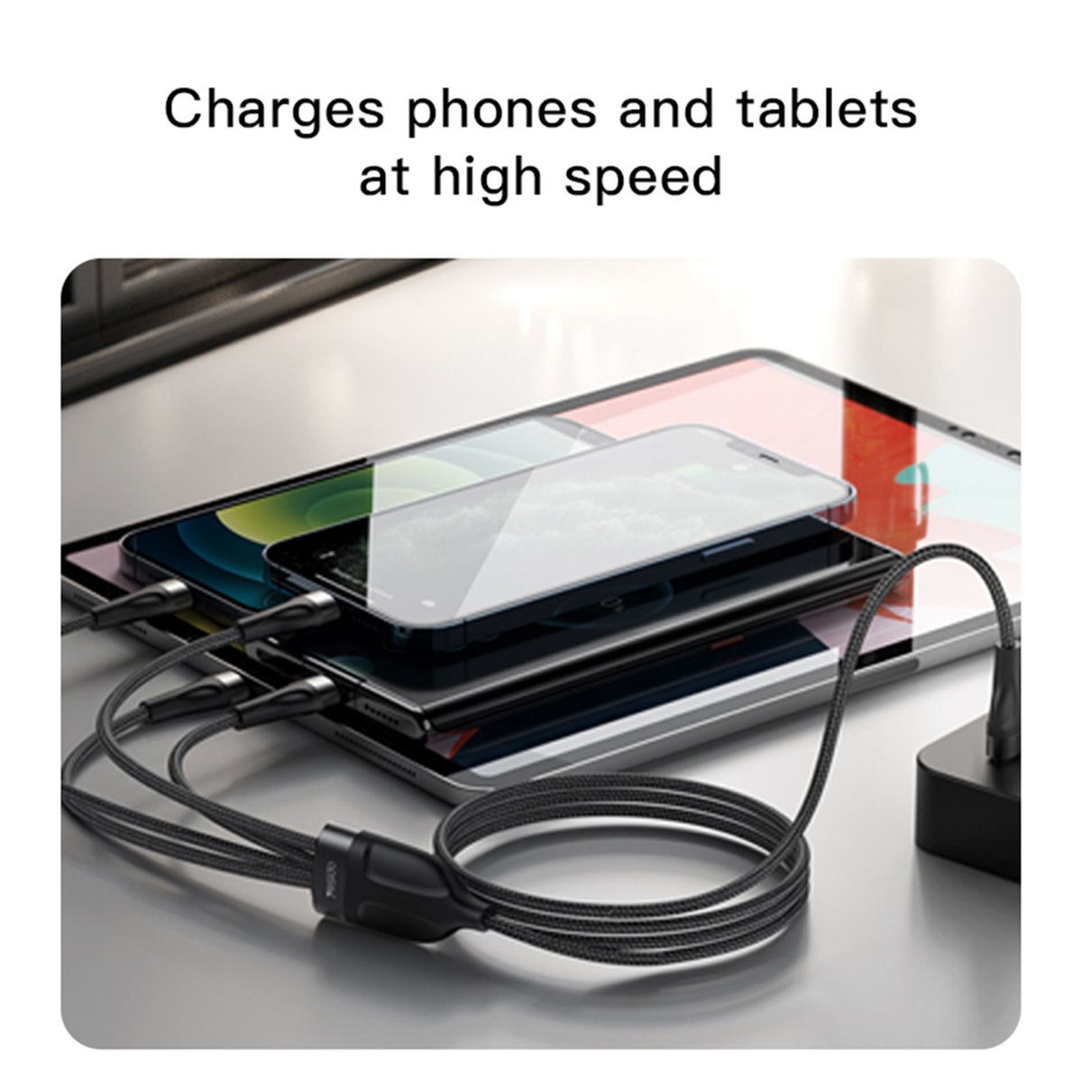 Yesido - Câble de charge (CA110) - Type-C vers 2 x Lightning, 2 x USB-C, 1,2 m, 4 A - Noir