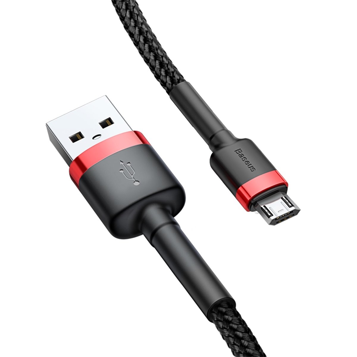 Baseus - Câble de données Cafule (CAMKLF-C91) - USB vers Micro-USB, 1,5 A, 2 m - Rouge Noir