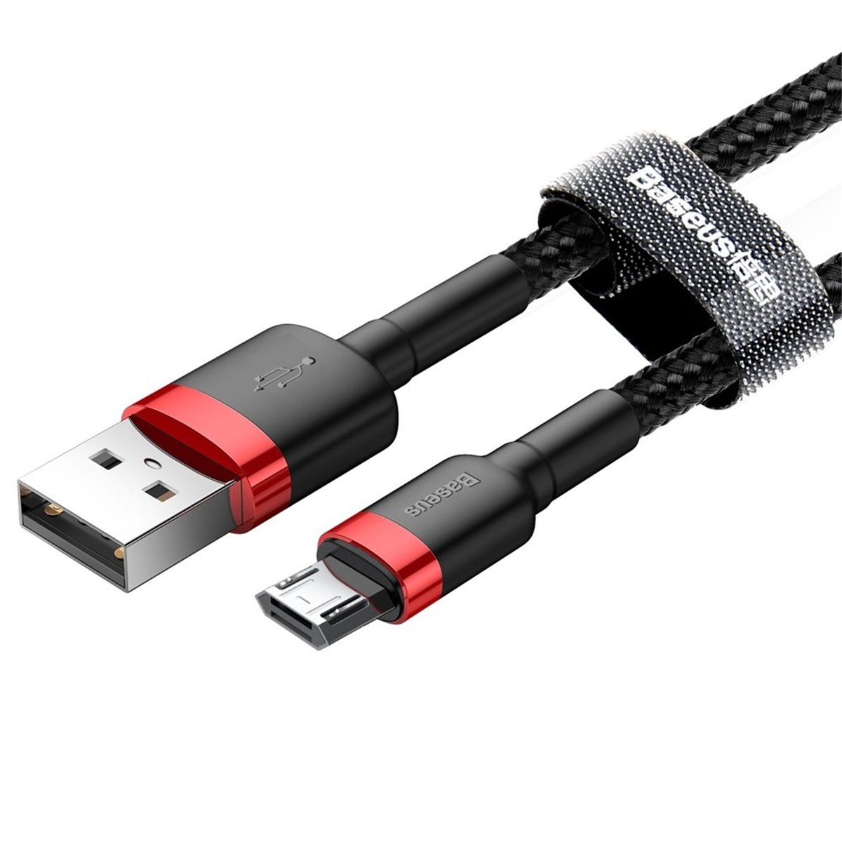 Baseus - Câble de données Cafule (CAMKLF-C91) - USB vers Micro-USB, 1,5 A, 2 m - Rouge Noir