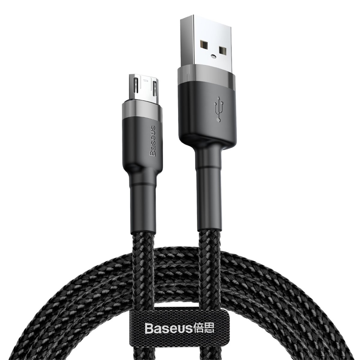 Baseus - Câble de données Cafule (CAMKLF-CG1) - USB vers Micro-USB, 1,5 A, 2 m - Gris Noir