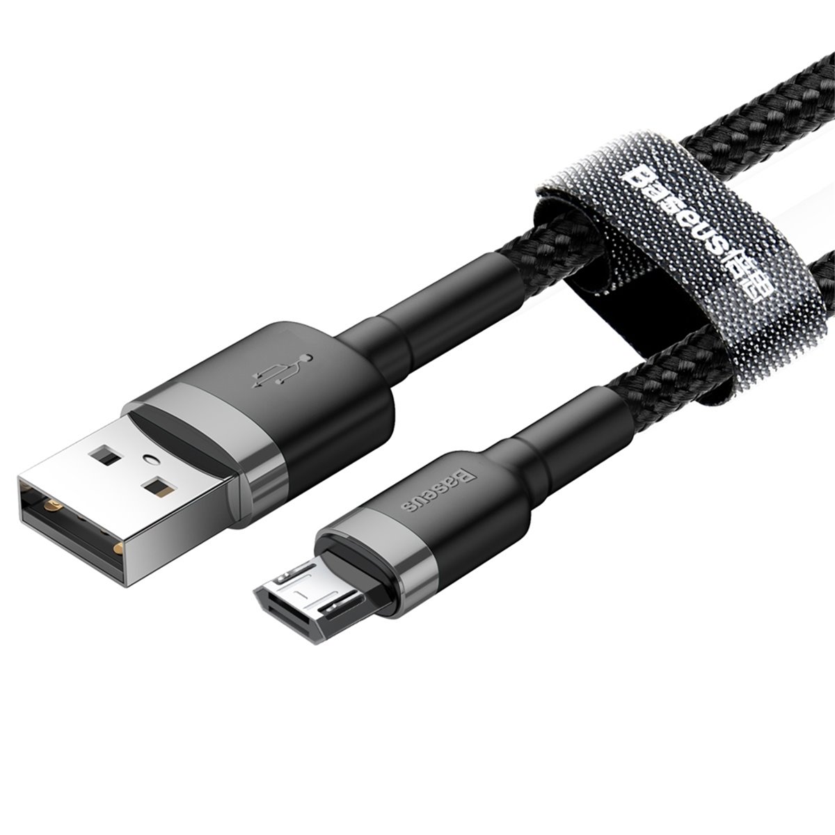 Baseus - Câble de données Cafule (CAMKLF-CG1) - USB vers Micro-USB, 1,5 A, 2 m - Gris Noir