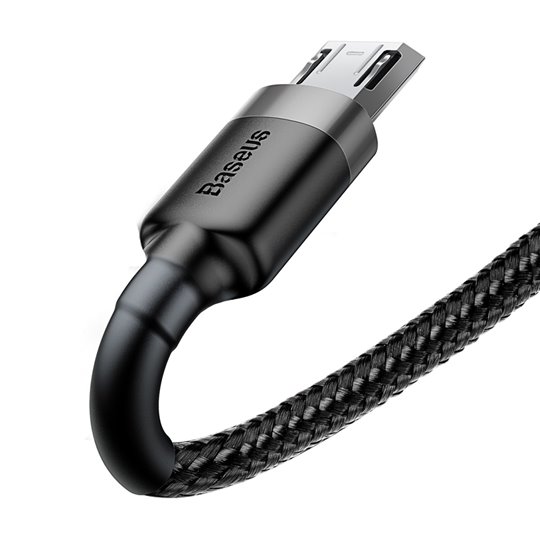 Baseus - Câble de données Cafule (CAMKLF-CG1) - USB vers Micro-USB, 1,5 A, 2 m - Gris Noir