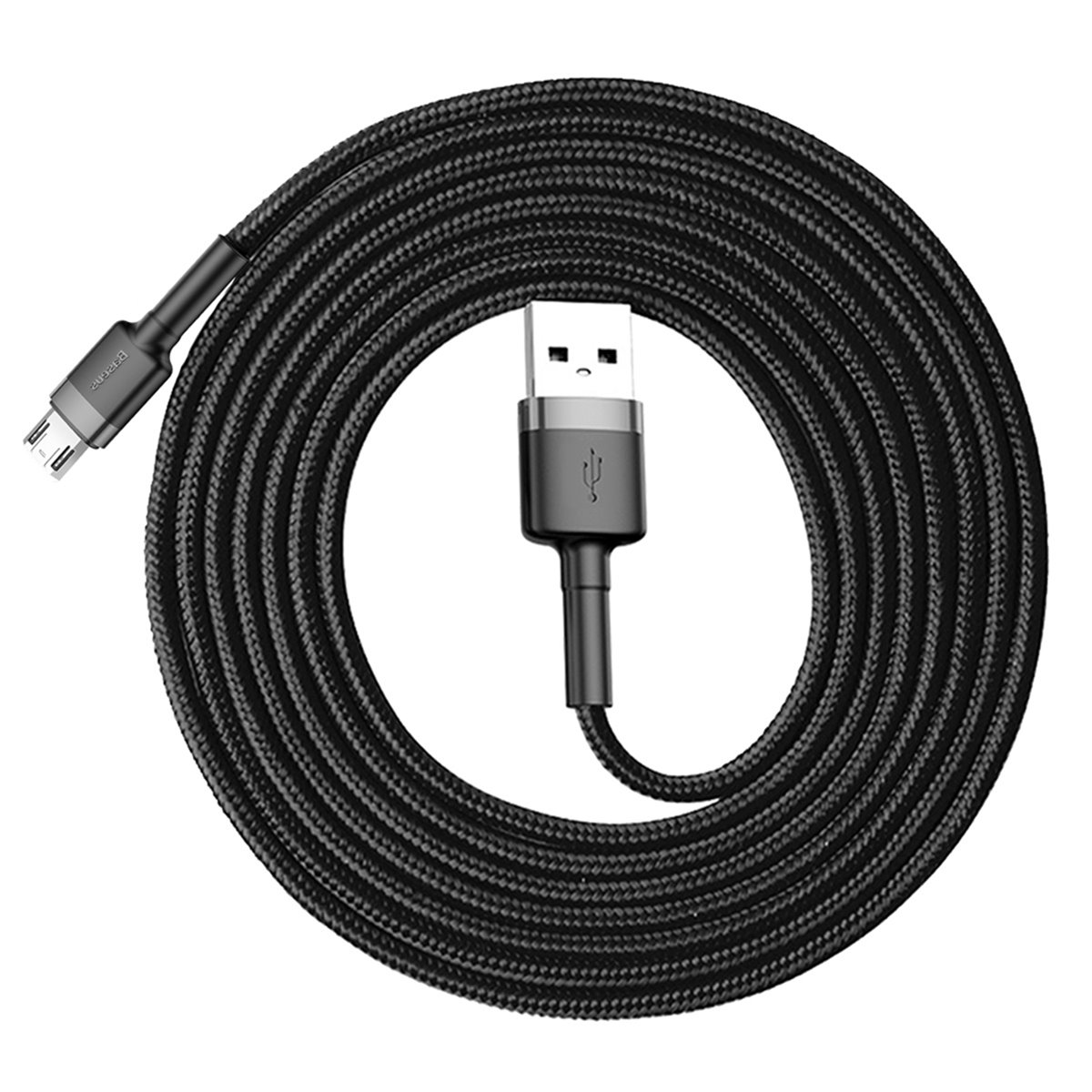 Baseus - Câble de données Cafule (CAMKLF-CG1) - USB vers Micro-USB, 1,5 A, 2 m - Gris Noir