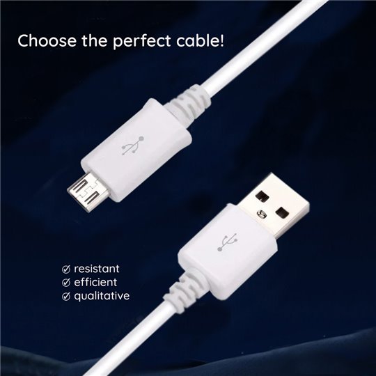 Samsung - Câble de données (ECB-DU68WE) - USB vers Micro-USB, 0,8 m - Blanc (emballage en vrac)