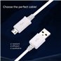 Samsung - Câble de données (ECB-DU68WE) - USB vers Micro-USB, 0,8 m - Blanc (emballage en vrac)