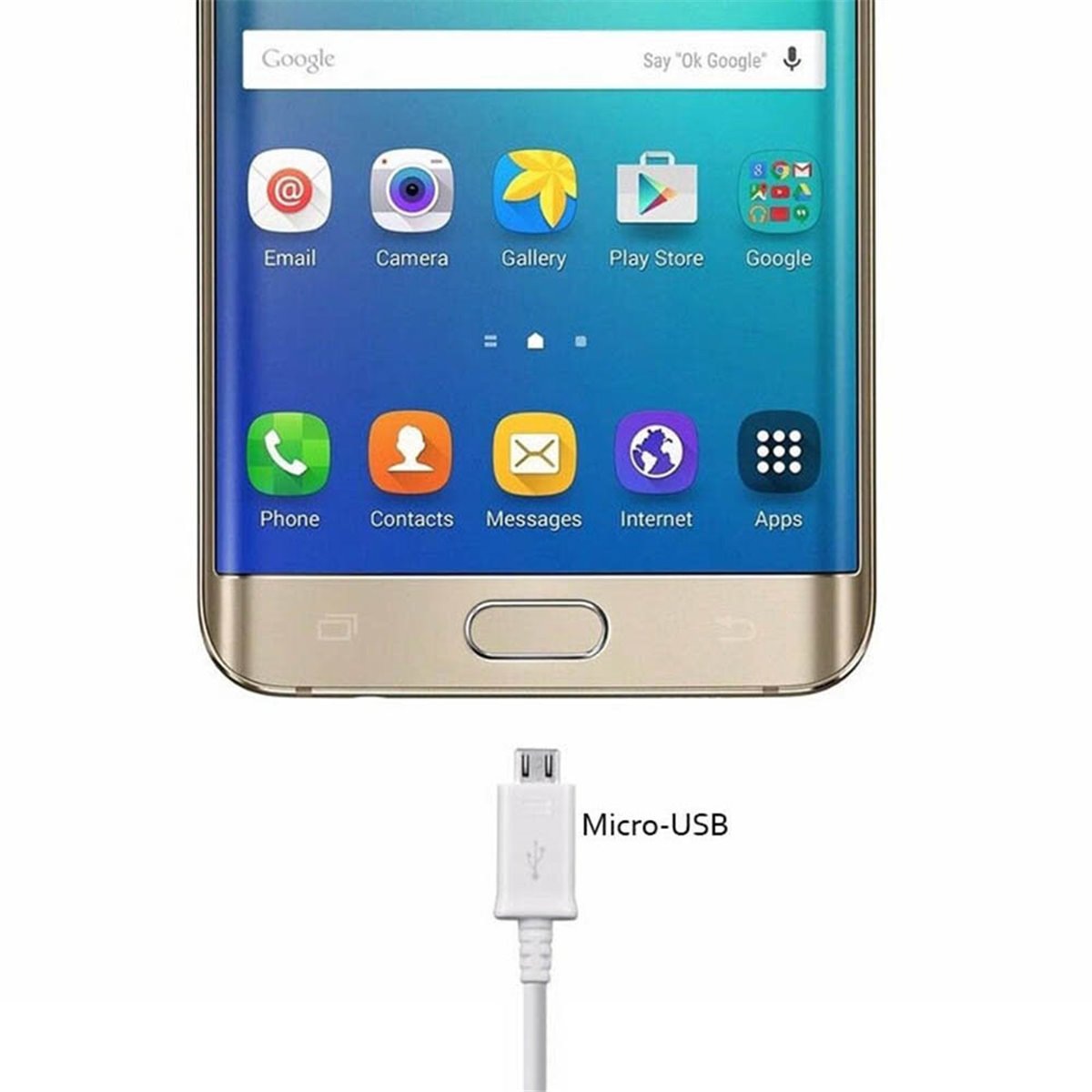 Samsung - Câble de données (ECB-DU4EWE) - USB vers Micro-USB, 2 A, 1,5 m - Blanc (emballage en vrac)