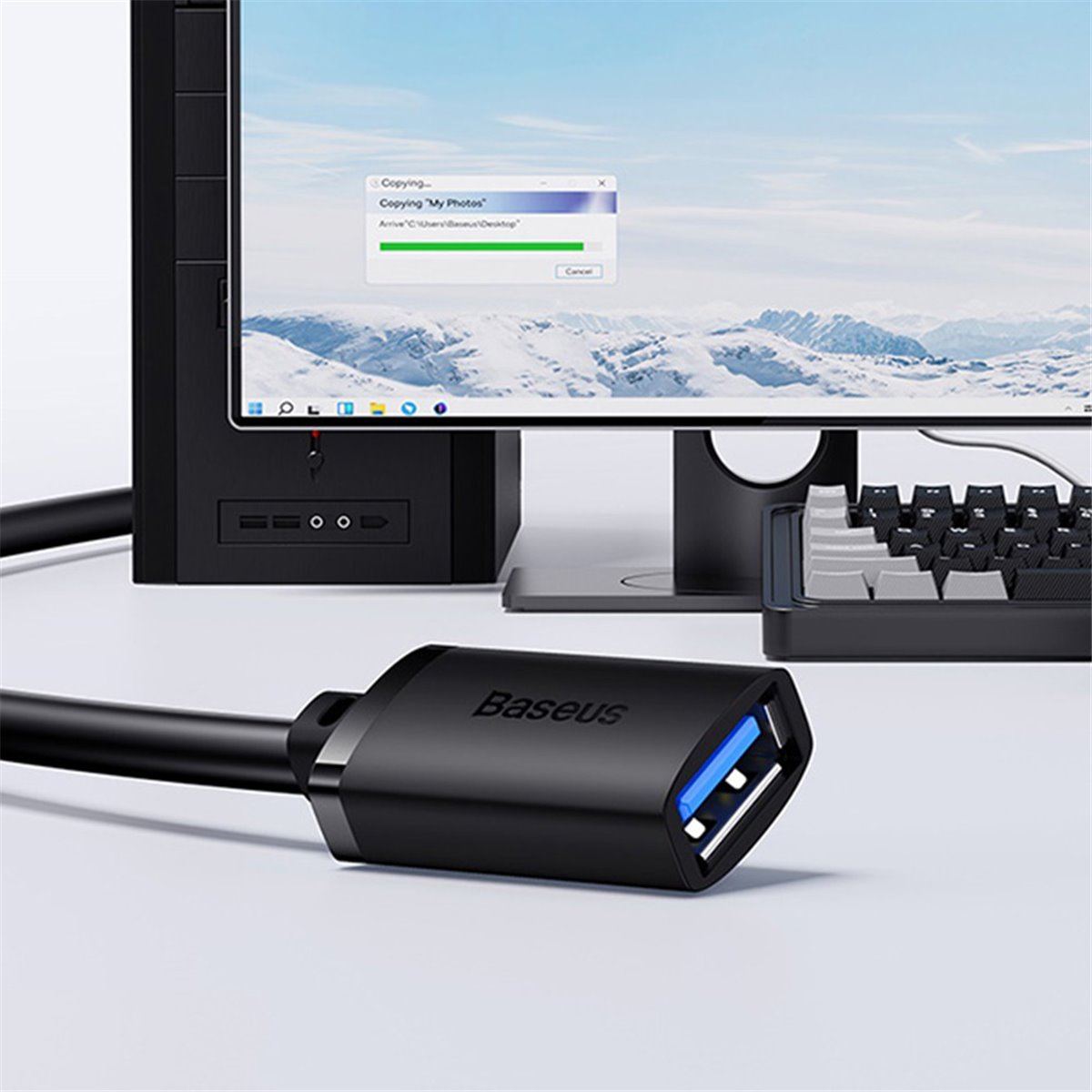 Baseus - Câble d'extension AirJoy Series (B00631103111-05) - USB mâle vers USB 3.0 femelle, 5 m - Noir