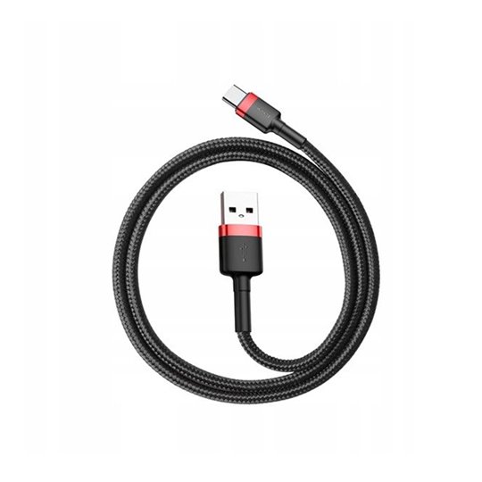 Baseus - Câble de données Cafule (CATKLF-DG1) - USB vers Type-C, charge rapide, 3 A, 480 Mbps, 0,5 m - Gris / Noir