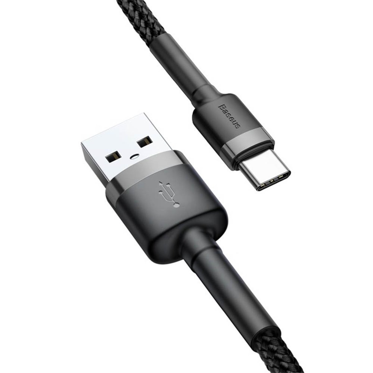 Baseus - Câble de données Cafule (CATKLF-AG1) - USB vers Type-C, charge rapide, 3 A, 480 Mbps, 0,5 m - Gris / Noir